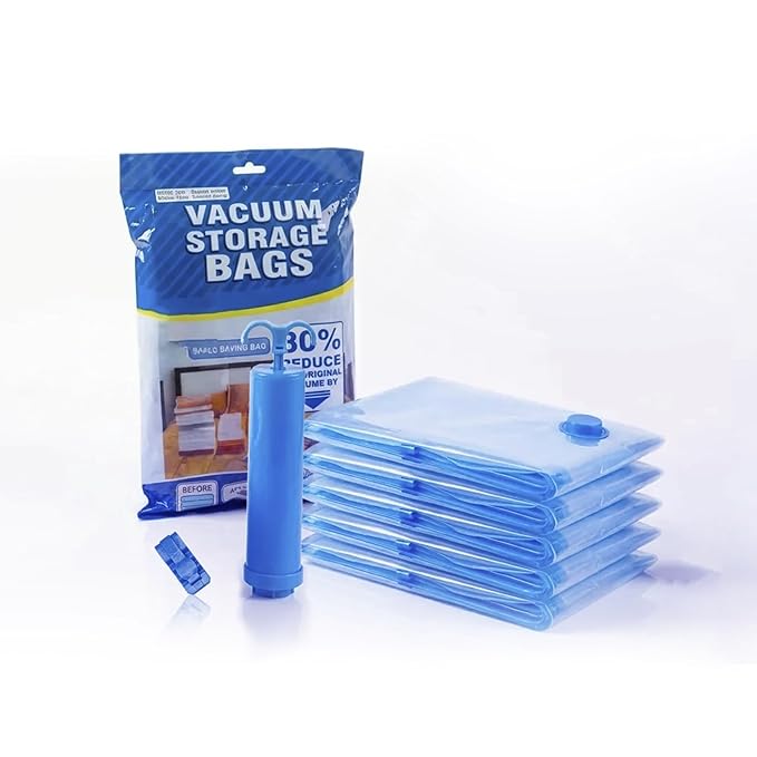 Vacuum Storage Bags Pack of 5 with Hand Pump